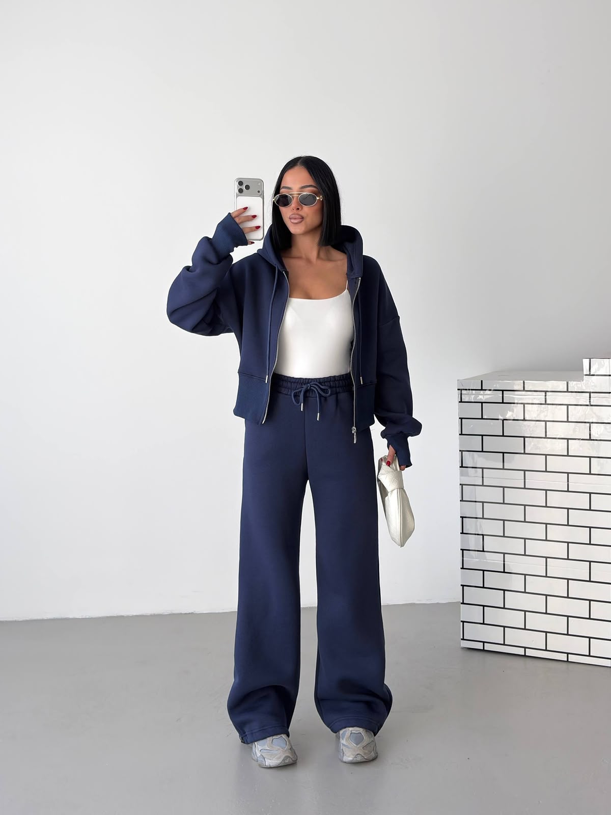 Cropped Fleece Hoodie & Wide-Leg Set
