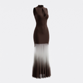 Chocolate Keyhole Mesh Dress