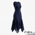 Navy Lace Mermaid Midi Dress